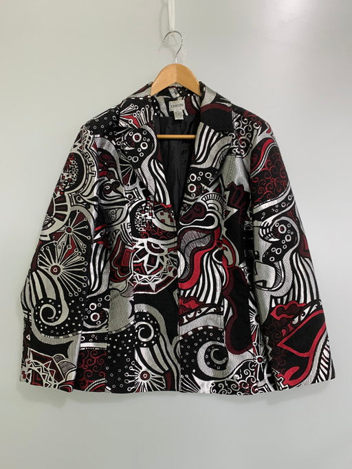 【中古品】【メンズ】  CHICO'S チコズ DESIGN JACKET アウター ジャケット 146-250226-AS-39-min サイズ：3 カラー：ブラック/ホワイト/レッド 万代Net店