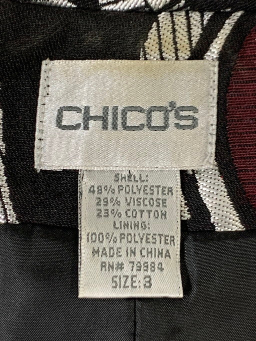 【中古品】【メンズ】  CHICO'S チコズ DESIGN JACKET アウター ジャケット 146-250226-AS-39-min サイズ：3 カラー：ブラック/ホワイト/レッド 万代Net店