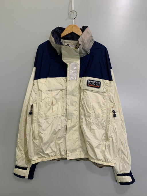 【現状渡し品】【メンズ】 NAUTICA ノーティカ 90S COMPETITION NYLON JACKET ナイロンジャケット 146-250227-ks-02-min サイズ：XXL カラー：ネイビー/ベージュ 万代Net店