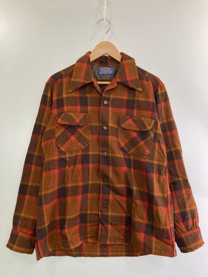 【中古品】【メンズ】 PENDLETON ペンドルトン 70S WOOL SHIRT ウールシャツ トップス 146-250227-ks-35-min サイズ：M カラー：ブラウン 万代Net店