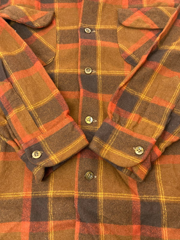 【中古品】【メンズ】 PENDLETON ペンドルトン 70S WOOL SHIRT ウールシャツ トップス 146-250227-ks-35-min サイズ：M カラー：ブラウン 万代Net店