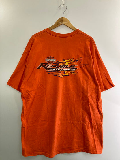 【現状渡し品】【メンズ】 HARLEY DAVIDSON ハーレーダビッドソン 00S ”REPUBLIC” TEE ショートスリーブ 146-250304-AS-33-min サイズ：XL カラー：オレンジ 万代Net店