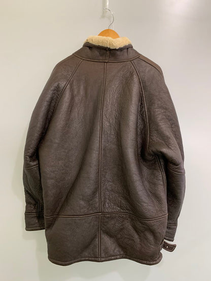 【現状渡し品】【メンズ】  USED MOUTON COAT ムートンコート アウター 146-250227-ks-05-min サイズ：不明 カラー：ブラウン 万代Net店