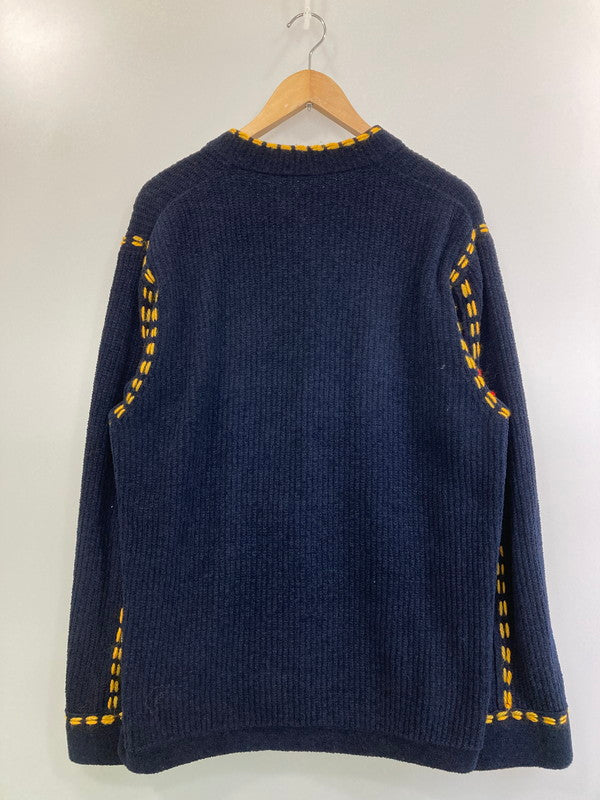 【中古品】【メンズ】 PHINGERIN フィンガリン PD-242-KN-021 PG1 KUNGFU KNIT ニット セーター 140-250226-AS-18-min サイズ：L カラー：ネイビー/イエロー 万代Net店