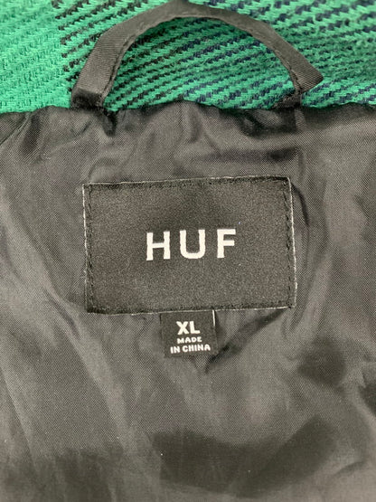 【中古品】【メンズ】 HUF ハフ DBC OMBRE ZIP SHIRT アウター 142-250303-AS-33-min サイズ：XL カラー：グリーン/ネイビー 万代Net店