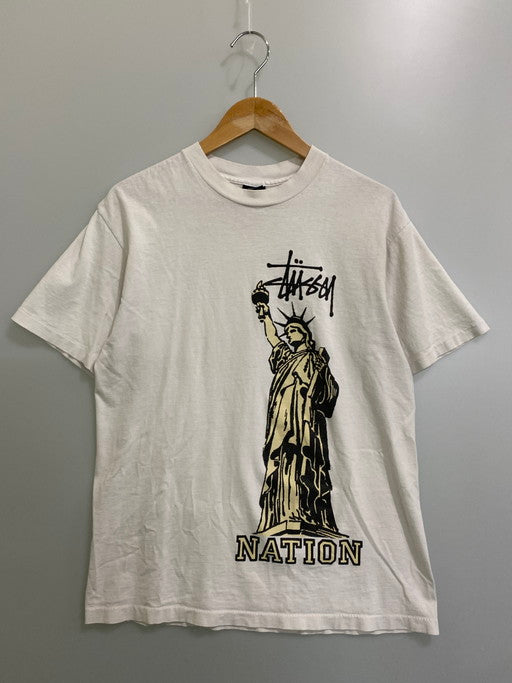 【中古品】【メンズ】  OLD STUSSY オールドステューシー 90S”自由の女神”TEE 半袖 ショートスリーブ 142-250225-AS-49-min サイズ：M カラー：ホワイト 万代Net店