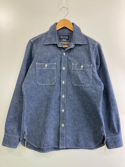 【中古品】【メンズ】  IRON HEART アイアンハート DENIM WORK SHIRT デニムワークシャツ 145-250227-ks-23-min サイズ：M カラー：インディゴ 万代Net店