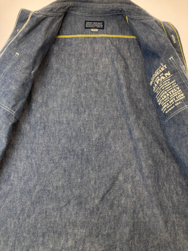 【中古品】【メンズ】  IRON HEART アイアンハート DENIM WORK SHIRT デニムワークシャツ 145-250227-ks-23-min サイズ：M カラー：インディゴ 万代Net店