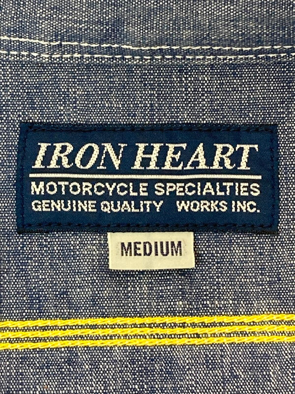 【中古品】【メンズ】  IRON HEART アイアンハート DENIM WORK SHIRT デニムワークシャツ 145-250227-ks-23-min サイズ：M カラー：インディゴ 万代Net店