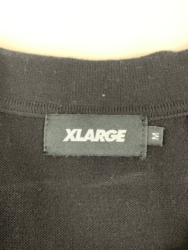 【中古品】【メンズ】 XLARGE エクストララージ 101242013010 EMBROIDERED LOGO KNIT POLO SHIRT ニット ポロシャツ 142-250303-AS-36-min サイズ：M カラー：ブラック 万代Net店