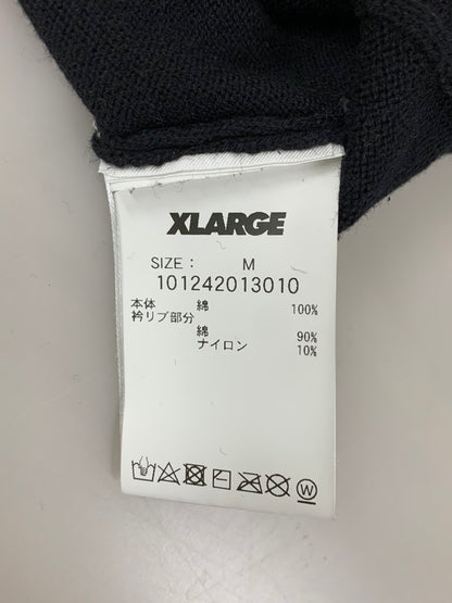 【中古品】【メンズ】 XLARGE エクストララージ 101242013010 EMBROIDERED LOGO KNIT POLO SHIRT ニット ポロシャツ 142-250303-AS-36-min サイズ：M カラー：ブラック 万代Net店