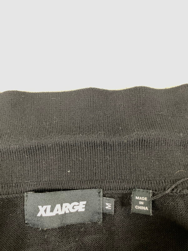 【中古品】【メンズ】 XLARGE エクストララージ 101242013010 EMBROIDERED LOGO KNIT POLO SHIRT ニット ポロシャツ 142-250303-AS-36-min サイズ：M カラー：ブラック 万代Net店