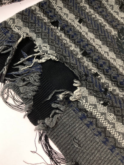 【中古品】【メンズ】 BALENCIAGA バレンシアガ 21AW 663872 T1609 ロゴ刺繍 デストロイ クルー 141-250227-ks-16-min サイズ：M カラー：グレー系 万代Net店