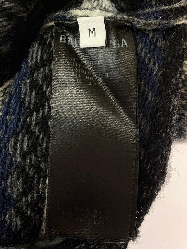 【中古品】【メンズ】 BALENCIAGA バレンシアガ 21AW 663872 T1609 ロゴ刺繍 デストロイ クルー 141-250227-ks-16-min サイズ：M カラー：グレー系 万代Net店