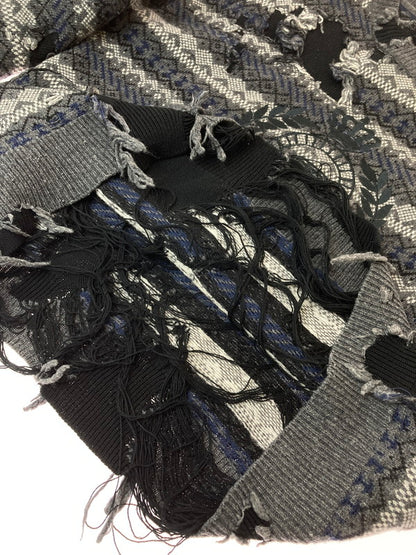 【中古品】【メンズ】 BALENCIAGA バレンシアガ 21AW 663872 T1609 ロゴ刺繍 デストロイ クルー 141-250227-ks-16-min サイズ：M カラー：グレー系 万代Net店