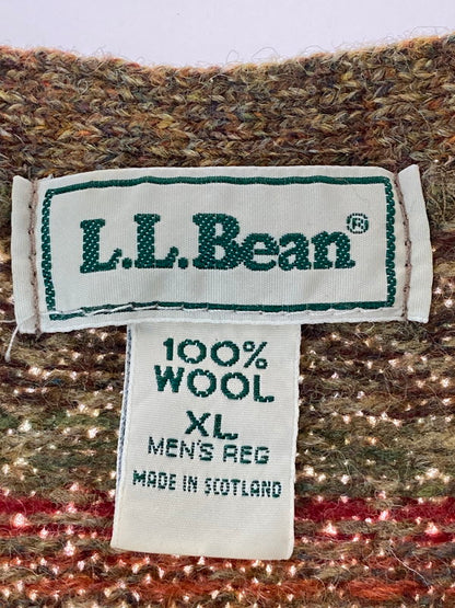 【中古品】【メンズ】 L.L.Bean エルエルビーン 80S WOOL VEST ウールベスト 146-250301-ks-42-min サイズ：XL カラー：ブラウン系 万代Net店