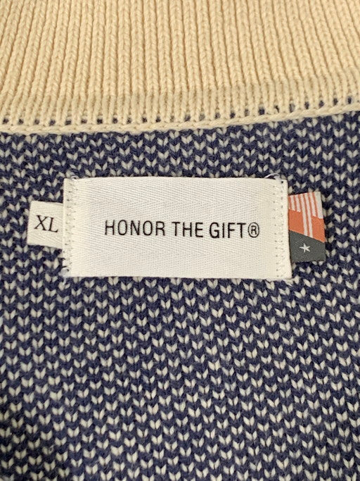 【中古品】【メンズ】  HONOR THE GIFT オナーザギフト KNIT OTIS KNIT ニット セーター 142-250226-AS-35-min サイズ：XL カラー：ネイビー/ベージュ 万代Net店