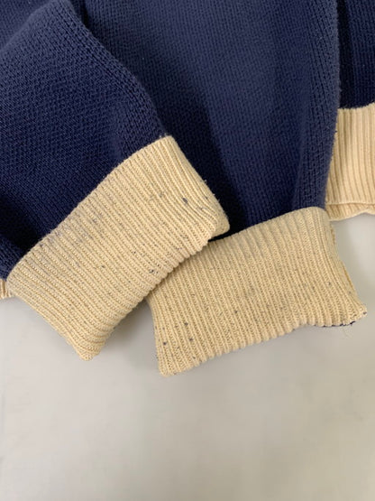 【中古品】【メンズ】  HONOR THE GIFT オナーザギフト KNIT OTIS KNIT ニット セーター 142-250226-AS-35-min サイズ：XL カラー：ネイビー/ベージュ 万代Net店