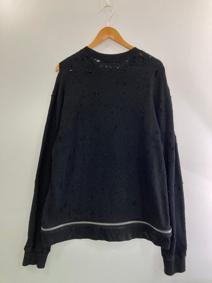 【中古品】【メンズ】 JOHN LAWRENCE SULLIVAN ジョンローレンスサリバン 5A002-0420-30 20SS DAMAGE SWEATSHIRT スウェットシャツ トップス 141-250227-ks-17-min サイズ：M カラー：ブラック 万代Net店