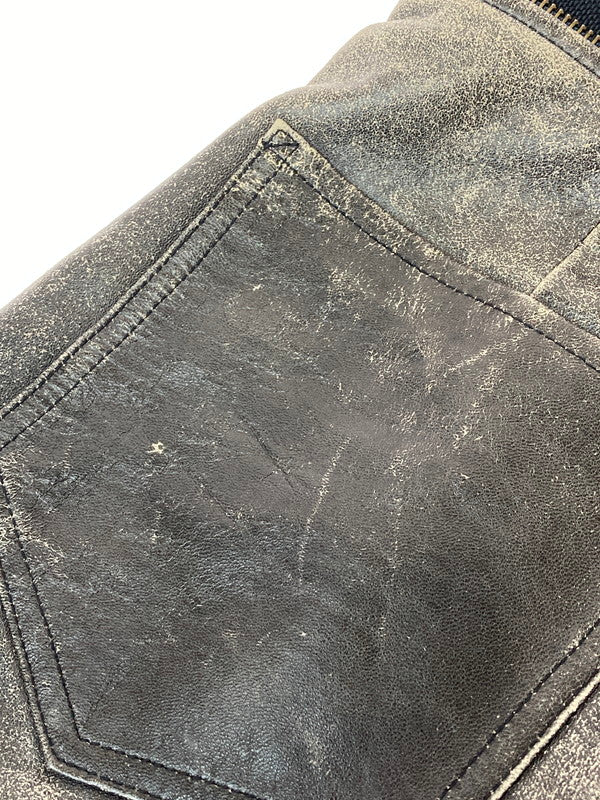 【現状渡し品】【メンズ】  JEAN PAUL GAULTIER HOMME ジャンポールゴルチエオム SHEEP SKIN LEATHER PANT レザーパンツ 157-250227-ks-25-min サイズ：48 カラー：ブラック系 万代Net店