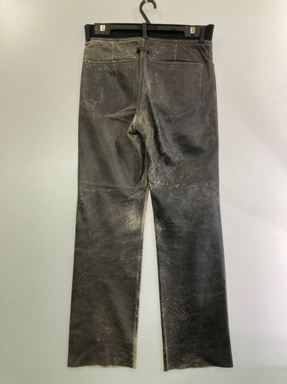 【現状渡し品】【メンズ】  JEAN PAUL GAULTIER HOMME ジャンポールゴルチエオム SHEEP SKIN LEATHER PANT レザーパンツ 157-250227-ks-25-min サイズ：48 カラー：ブラック系 万代Net店