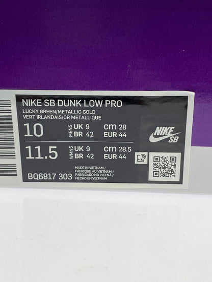 【中古品】【メンズ】  NIKE ナイキ BQ6817-303 SB DUNK LOW ST. PATRICK’S DAY SHAMROCK スケートボーディング ダンク ロー プロ スニーカー シューズ 靴 160-250228-me-14-min サイズ：28.0cm US10 カラー：GREEN/METALLIC GOLD 万代Net店