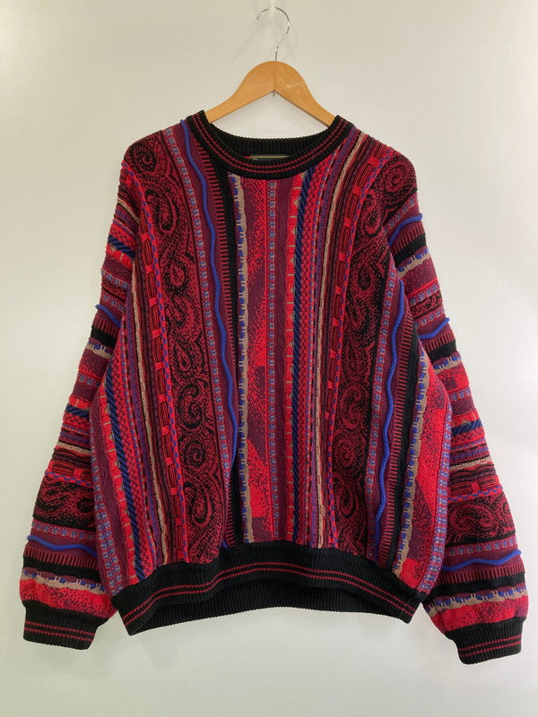 【中古品】【メンズ】  CROFT ＆ BARROW クロフトアンドバロー 90S 3D LS COTTON KNIT コットンニット 146-250301-ks-43-min サイズ：XL カラー：マルチカラー 万代Net店