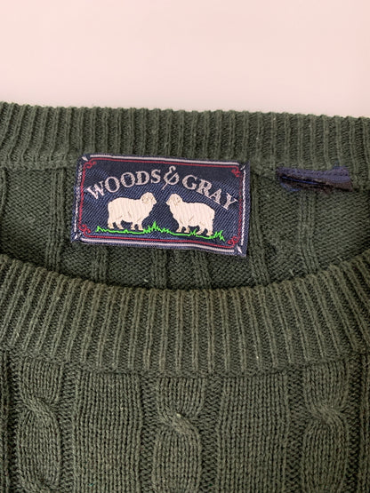 【現状渡し品】【メンズ】 WOODS&GRAY ウッズアンドグレー L/S KNIT ロングスリーブニット トップス 146-260617-yn-26-min サイズ：表記なし 下記参照 カラー：ダークグリーン 万代Net店