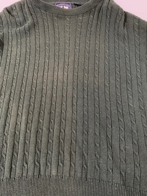 【現状渡し品】【メンズ】 WOODS&GRAY ウッズアンドグレー L/S KNIT ロングスリーブニット トップス 146-260617-yn-26-min サイズ：表記なし 下記参照 カラー：ダークグリーン 万代Net店
