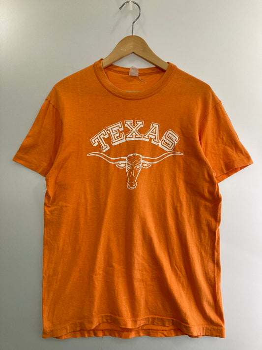 【中古品】【メンズ】  VINTAGE 推定60-70'S COLLEGE TEE TEXAS Tシャツ トップス 146-250301-ks-40-min サイズ：不明 カラー：オレンジ 万代Net店