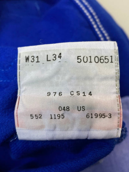 【中古品】【メンズ】 501 COLOR PANTS 501-0651 カラーパンツ 米国製 95年11月製造 552刻印 ボトムス 157-250312-yn-24-min サイズ：W31 L34 カラー：ブルー 万代Net店