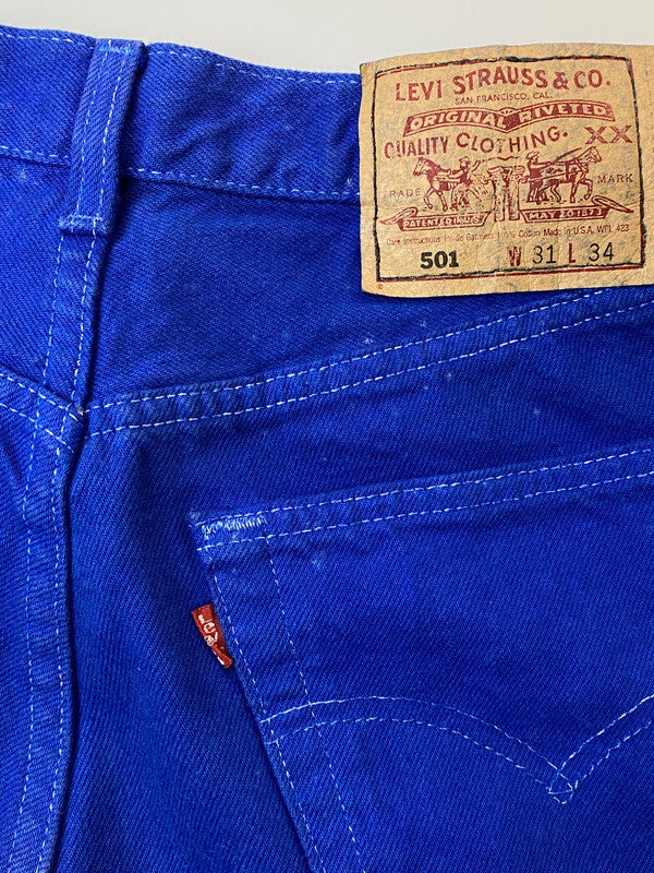 【中古品】【メンズ】 501 COLOR PANTS 501-0651 カラーパンツ 米国製 95年11月製造 552刻印 ボトムス 157-250312-yn-24-min サイズ：W31 L34 カラー：ブルー 万代Net店