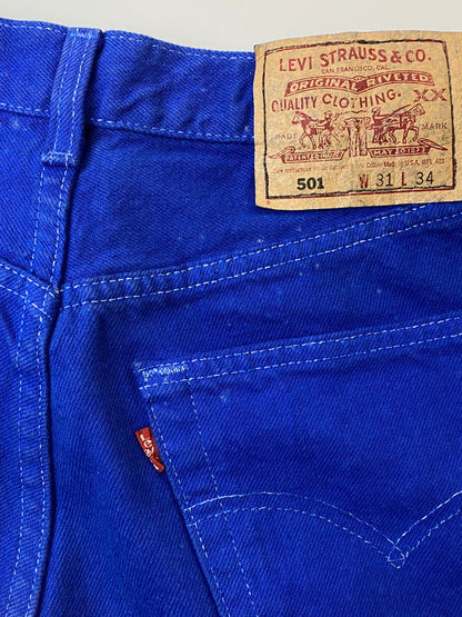 【中古品】【メンズ】 501 COLOR PANTS 501-0651 カラーパンツ 米国製 95年11月製造 552刻印 ボトムス 157-250312-yn-24-min サイズ：W31 L34 カラー：ブルー 万代Net店