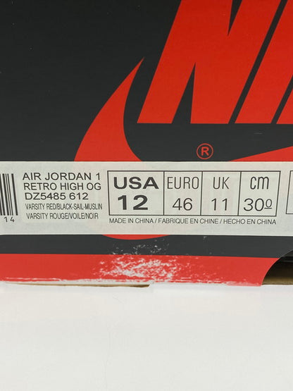 【中古品】【メンズ】 NIKE ナイキ DZ5485-612 AIR JORDAN 1 HIGH OG LOST＆FOUND CHICAGO エアジョーダン 1 レトロ ハイ スニーカー シューズ 靴 160-250307-me-10-min サイズ：30.0cm US12 カラー：VARSITY RED/BLACK-SAIL-MUSLIN 万代Net店