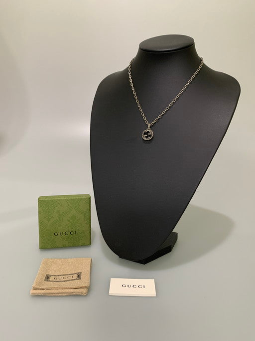 【中古品】【メンズ/レディース】 GUCCI グッチ インターロッキングG ネックレス アクセサリー 182-250304-AS-4-min カラー：シルバー 万代Net店