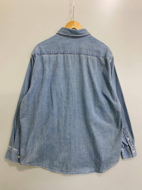 【中古品】【メンズ】 CELINE セリーヌ 255U 2T30 D7VS LS DENIM SHIRT ロングスリーブ デニムシャツ 141-250303-AS-21-min サイズ：XL カラー：ライトインディゴ 万代Net店