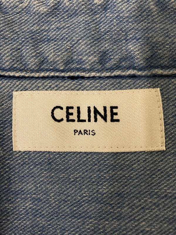 【中古品】【メンズ】 CELINE セリーヌ 255U 2T30 D7VS LS DENIM SHIRT ロングスリーブ デニムシャツ 141-250303-AS-21-min サイズ：XL カラー：ライトインディゴ 万代Net店