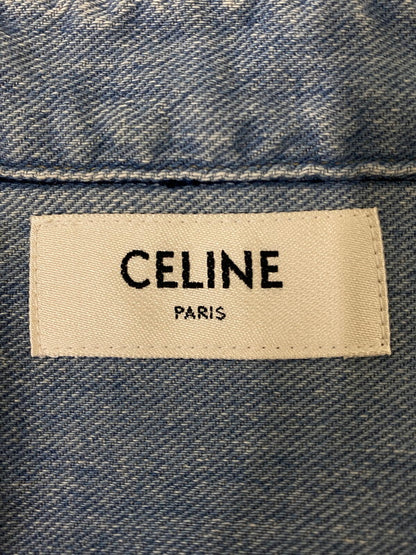 【中古品】【メンズ】 CELINE セリーヌ 255U 2T30 D7VS LS DENIM SHIRT ロングスリーブ デニムシャツ 141-250303-AS-21-min サイズ：XL カラー：ライトインディゴ 万代Net店