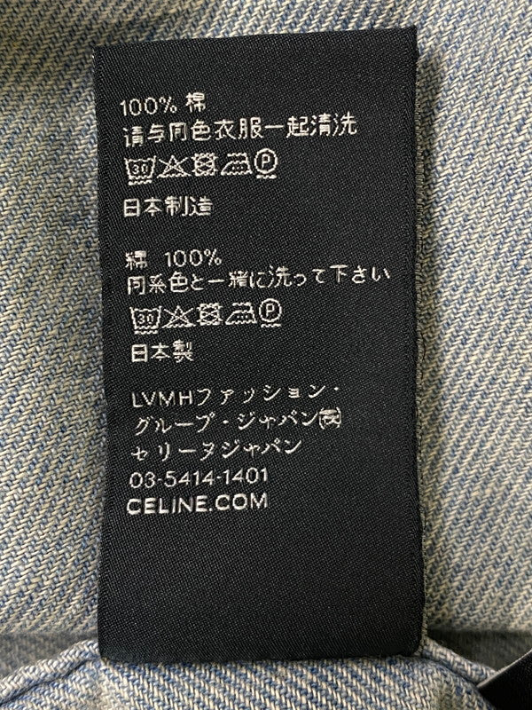 【中古品】【メンズ】 CELINE セリーヌ 255U 2T30 D7VS LS DENIM SHIRT ロングスリーブ デニムシャツ 141-250303-AS-21-min サイズ：XL カラー：ライトインディゴ 万代Net店