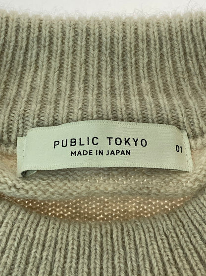 【中古品】【メンズ】 PUBLIC TOKYO パブリック トウキョウ 608430001 モックネックセーター ニット 140-250304-AS-21-min サイズ：1 カラー：ベージュ 万代Net店