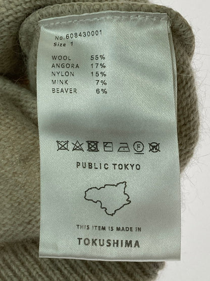 【中古品】【メンズ】 PUBLIC TOKYO パブリック トウキョウ 608430001 モックネックセーター ニット 140-250304-AS-21-min サイズ：1 カラー：ベージュ 万代Net店