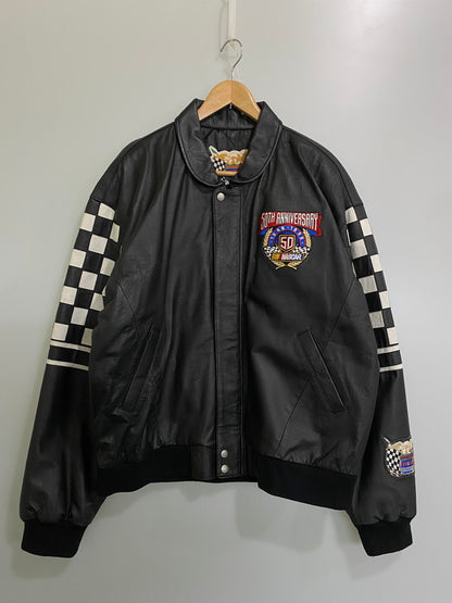 【中古品】【メンズ】  JEFF HAMILTON ジェフハミルトン NASCAR 50TH ANNIVERSARY RACING JACKET アウター 146-250303-AS-5-min サイズ：XXL カラー：ブラック/ホワイト 万代Net店