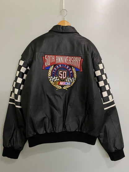 【中古品】【メンズ】  JEFF HAMILTON ジェフハミルトン NASCAR 50TH ANNIVERSARY RACING JACKET アウター 146-250303-AS-5-min サイズ：XXL カラー：ブラック/ホワイト 万代Net店