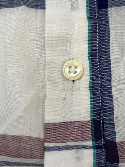 【中古品】【メンズ】 CHRISTIAN DIOR クリスチャンディオール LS SHIRT ロングスリーブシャツ チェックシャツ 長袖シャツ 146-260611-kt-01-min サイズ：L カラー：ホワイト系 万代Net店