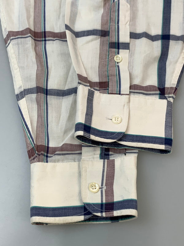 【中古品】【メンズ】 CHRISTIAN DIOR クリスチャンディオール LS SHIRT ロングスリーブシャツ チェックシャツ 長袖シャツ 146-260611-kt-01-min サイズ：L カラー：ホワイト系 万代Net店