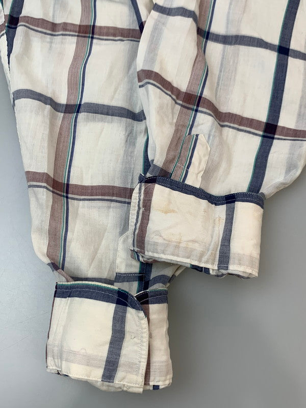 【中古品】【メンズ】 CHRISTIAN DIOR クリスチャンディオール LS SHIRT ロングスリーブシャツ チェックシャツ 長袖シャツ 146-260611-kt-01-min サイズ：L カラー：ホワイト系 万代Net店