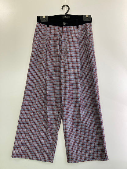 【中古品】【メンズ】 GRAMB CHECK PANTS グラム ウール混 チェックパンツ ボトムス 153-250318-yn-13-min サイズ：M カラー：ボルドー/ライトブルー 万代Net店