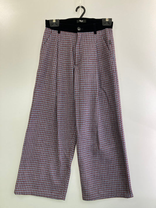 【中古品】【メンズ】 GRAMB CHECK PANTS グラム ウール混 チェックパンツ ボトムス 153-250318-yn-13-min サイズ：M カラー：ボルドー/ライトブルー 万代Net店