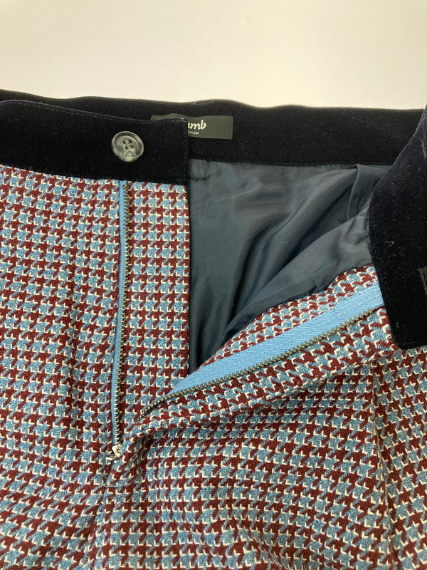 【中古品】【メンズ】 GRAMB CHECK PANTS グラム ウール混 チェックパンツ ボトムス 153-250318-yn-13-min サイズ：M カラー：ボルドー/ライトブルー 万代Net店