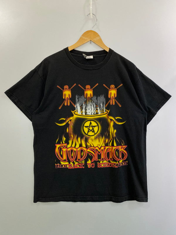 【現状渡し品】【メンズ】 LOGO ATHLETIC ロゴアスレチック GOD SMACK 2001 TOUR TEE ショートスリーブ 146-250308-AS-12-min サイズ：L カラー：ブラック 万代Net店